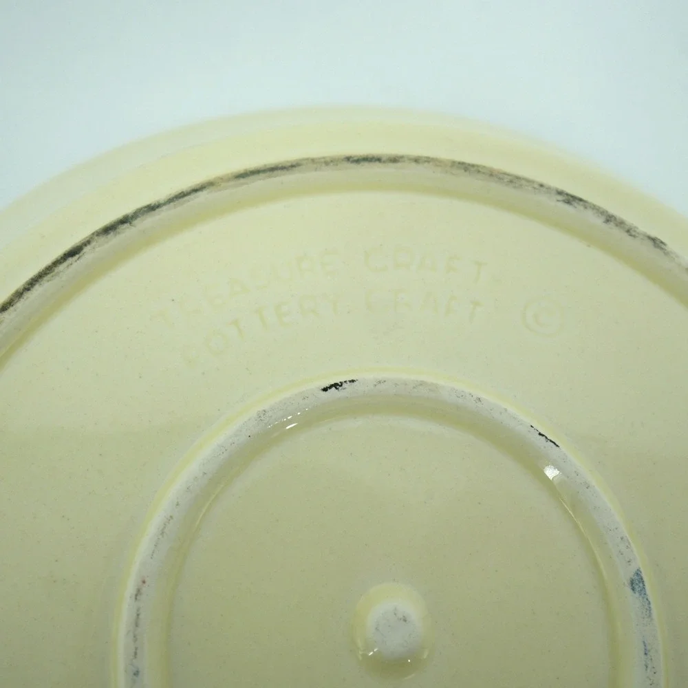 Treasure Craft Pie Dish 10.5in Cream Farm Fresh Berries Vintage Pottery